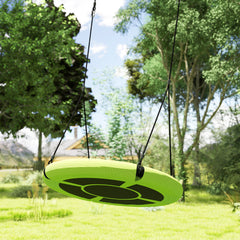 AIYAPLAY 100cm Diameter Nest Swing Seat for Kids with Height Adjustable Hanging Ropes for Outdoor, Playground, Garden, Green