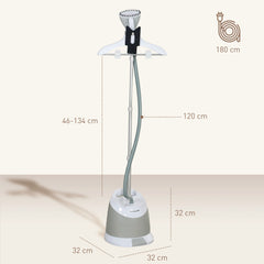 مكواة بخارية للملابس من هومكوم بقوة 1800 واط مع ملحقات - رمادي