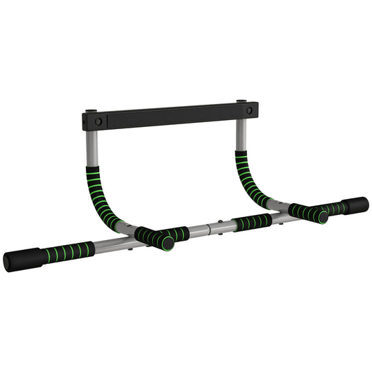 HOMCOM Pull-Up Bar for Doorway, Home Fitness Door Horizontal Push up Bar for Indoor Gym Upper Body Workout, Green