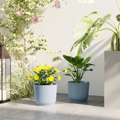 Outsunny Set of Two √ê¬§22cm Planters - Blue