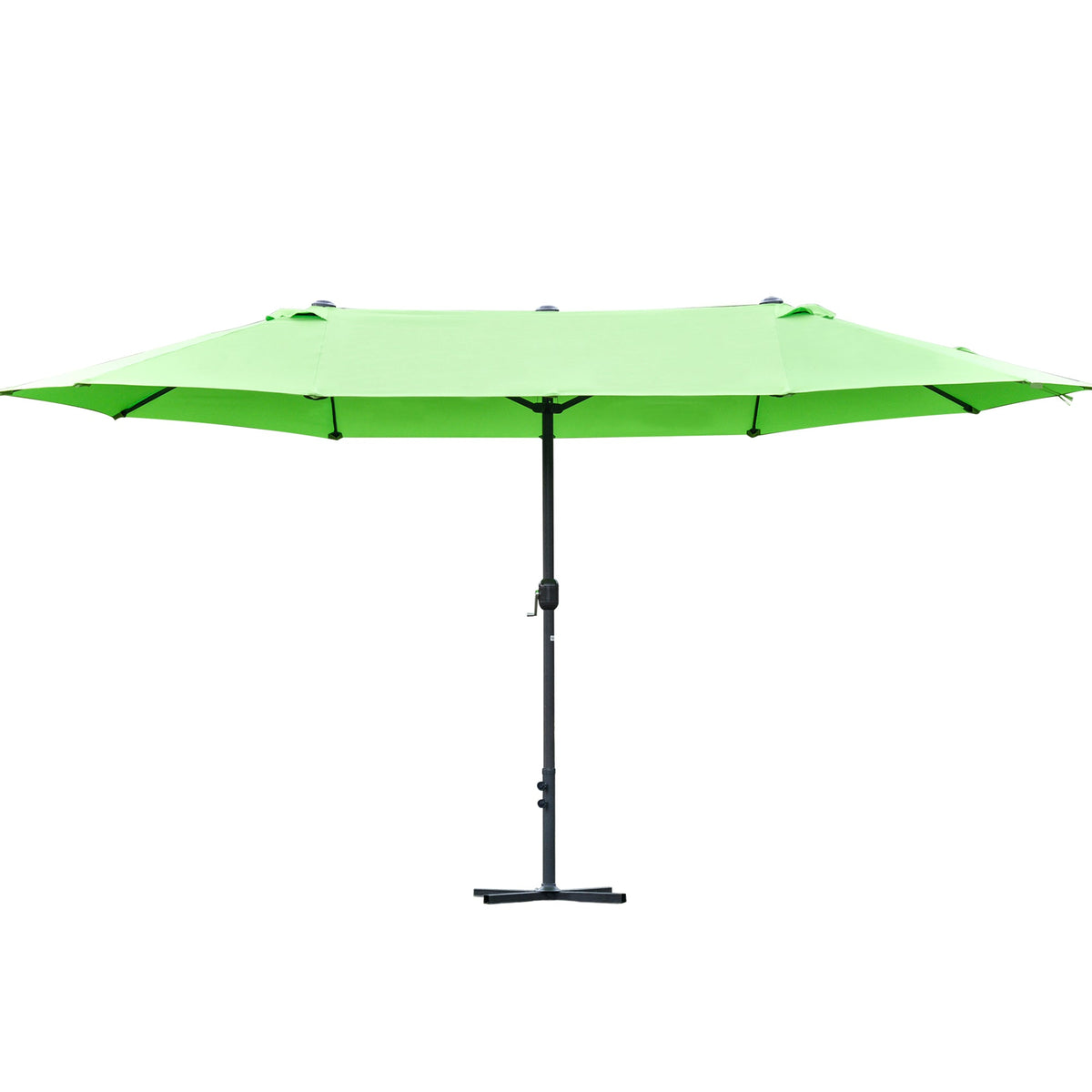 Outsunny 4.6M Sun Umbrella Canopy Double-sided Crank Sun Shade w/ Cross Base Green