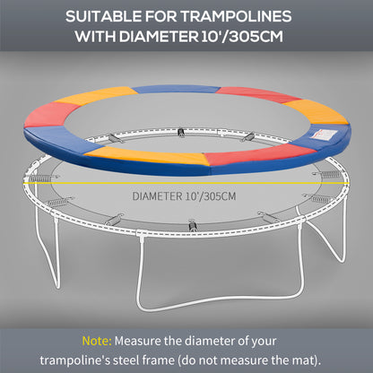 HOMCOM 10FT Trampoline Pad, 305cm Trampoline Accessories Surround Safety Pad Foam Padding Pads Replacement Spare, Multi-Colour