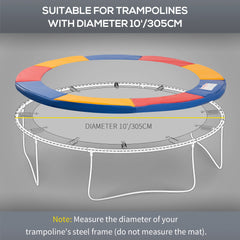 HOMCOM 10FT Trampoline Pad, â305cm Trampoline Accessories Surround Safety Pad Foam Padding Pads Replacement Spare, Multi-Colour