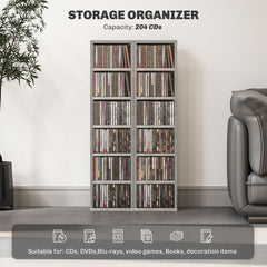 HOMCOM Set of Two 102 CD Storage Units - Cement Grey