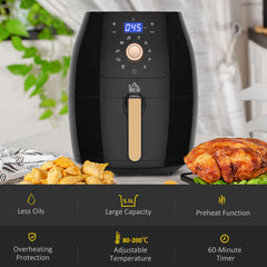 HOMCOM 5.5L 1700W Air Fryer, with Digital Display, 80-200√¢‚Äû∆í Temperature