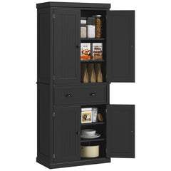 HOMCOM Freestanding Multi-Storage Kitchen Cabinet - Black