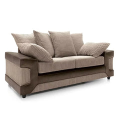 Swansea II Jumbo Cord Brown and Beige Corner Sofa - Right and Left Arm