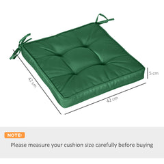 Outsunny Set of 4 42 x 42cm Outdoor Seat Cushions - Green