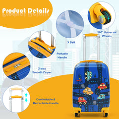 2 Pieces Kids Luggage Set with Backpack and Suitcase for Travel