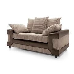 Swansea II Jumbo Cord Brown and Beige Corner Sofa - Right and Left Arm