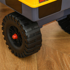 HOMCOM 2 in 1 Ride on Excavator Digger No Power Detachable Digging Bucket and Grab Bucket Music Light for 2-3 Years Old