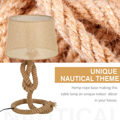 HOMCOM Nautical Style Table Lamp with Fabric Lampshade Metal Frame Power Switch, 54cm Home Desk Lamp Bedroom Living Room Study E27 Base, Beige