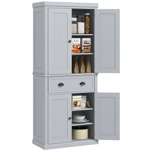 HOMCOM Freestanding Multi-Storage Kitchen Cabinet - Grey