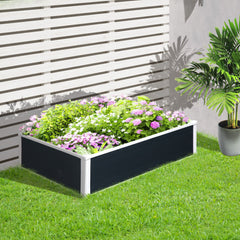 Outsunny 302L Raised Garden Bed, Weather-resistant PP Planter Box Containers for Outdoor Patio Plant Flower Vegetable, 120 x 90 x 30 cm