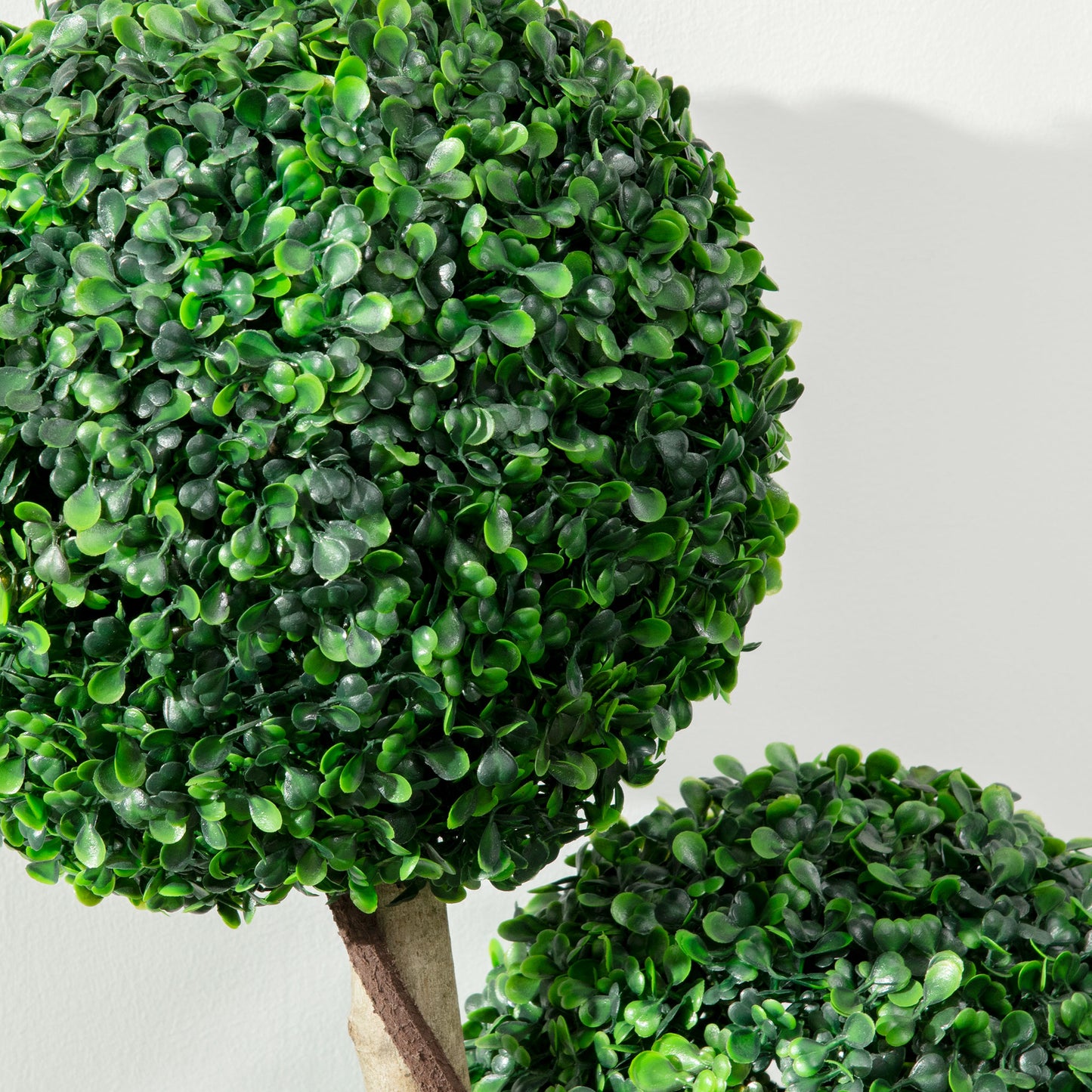 HOMCOM Decorative Artificial Tree Boxwood Ball Topiary Tree in Pot Fake Plant for Home Indoor Outdoor Decor, 90 cm, Dark Green