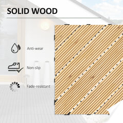 Outsunny 27 Pcs Wooden Interlocking Decking Tiles, 30 x 30 cm Anti-slip Outdoor Flooring Tiles, 0.81√£≈Ω¬° per Pack, All Weather Use for Patio, Balcony, Terrace, Hot Tub, Yellow