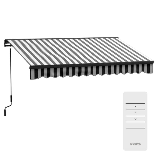 Outsunny 3 x 2m Aluminium Frame Electric Awning, with Remote - Grey/White