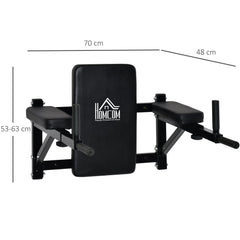 HOMCOM Wall Mounted Dip Station Knee Leg Raise Chin Up Pull Up Rack Home Gym Fitness Exercise Workout Bars New