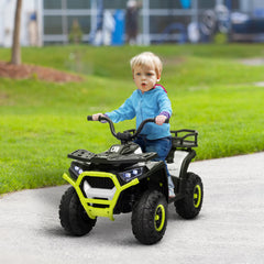 AIYAPLAY 12V Kids Electric Ride on ATV, Battery Powered Quad Bike w/ Spring Suspension, Forward Backward, Storage Basket - Green