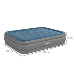 Outsunny King-Size Inflatable Mattress, with Built-In Electric Pump and Bag