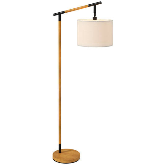 HOMCOM Metal Frame Floor Lamp with 350√Ç¬∞ Rotating Lampshade, for Living Room and Bedroom, LED Bulb Included, Brown