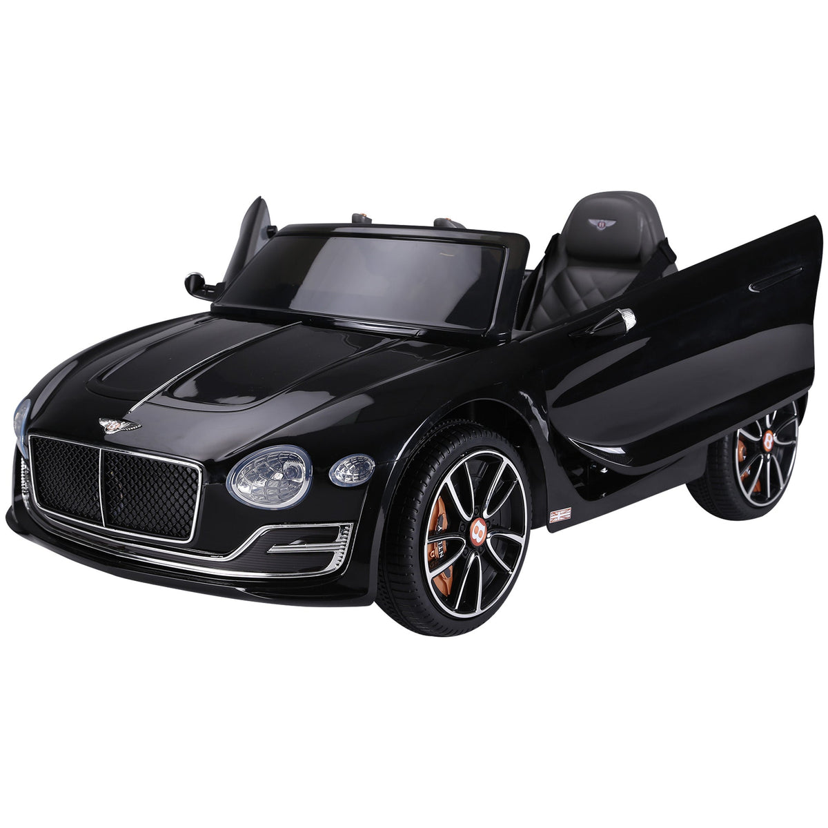 HOMCOM Bentley GT Licensed 12V Electric Car for Kids, Kid's Electric Ride on with Remote Control, Ride on Car with LED Lights, Music, for 3-5 Years, Black