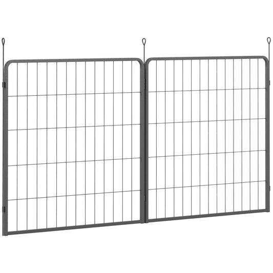 PawHut Two-Piece Dog Pen Expansion Pack for Medium Dogs, 80cm Tall Animal Pen with Three Connecting Stakes