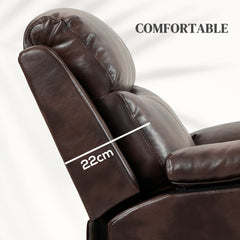 HOMCOM Faux Leather 70√Ç¬∞ Electric Riser Recliner Chair - Brown