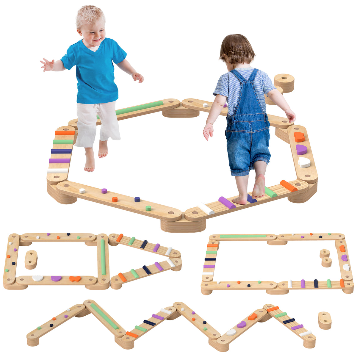 AIYAPLAY Wooden Balance Beam for Kids, Balance, Coordination, Agility