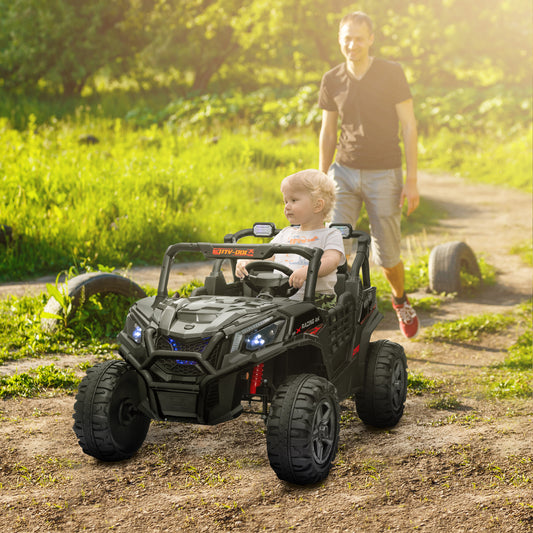 AIYAPLAY 24V 2 Seater Kids Electric Car with Remote Control, Suspension System, Slow Start, 3 Speeds, for 3-8 Years, Black