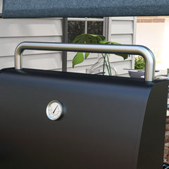 Outsunny Charcoal BBQ, with Thermometer, Shelves and Wheels