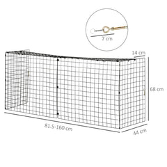 HOMCOM Extendable Fire Guard Screen, Freestanding Fire Screen Spark Guard, Folding Fireplace Cover, Wire Mesh, 81.5-160cm, Black