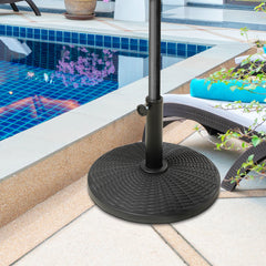 Outsunny 11.5 kg Plastic and Cement Rattan Pattern Parasol Base - Black