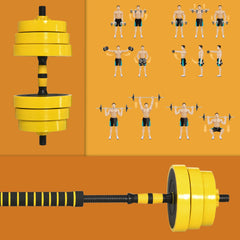 HOMCOM 25KG Dumbbell & Barbell Adjustable Set Plate Bar Clamp Rod Home Gym Sports Area Exercise Ergonomic