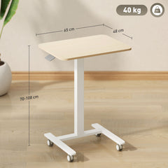 Vinsetto 68-108cm Height Adjustable Work Desk - Wood-Effect/White