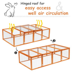 Pawhut Guinea Pigs Hutches W/ Mesh Wire, 181Lx100Wx 48H cm-Wood