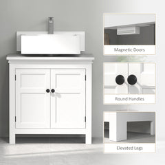 HOMCOM 15 x 20cm 'U' Cut Out Bathroom Storage Cabinet - White