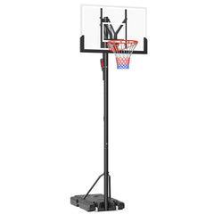 SPORTNOW Six-Level Height Adjustable Freestanding Basketball Hoop and Stand with Wheels, 2.35-3.05m