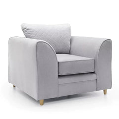 Chic Velvet Armchair - Light Grey