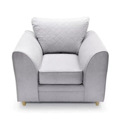 Chic Velvet Armchair - Light Grey