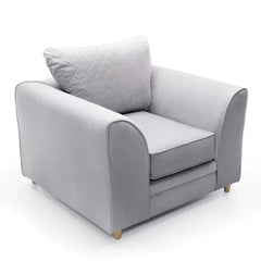 Chic Velvet Armchair - Light Grey