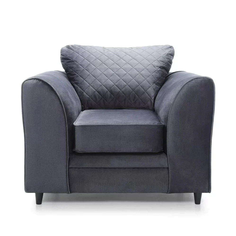 Chic Velvet Armchair - Dark Grey