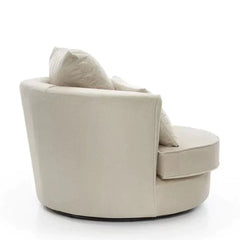 Chic Velvet Swivel Chair - Cream