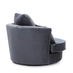 Chic Velvet Swivel Chair - Dark Grey