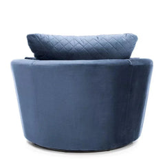 Chic Velvet Swivel Chair - Dark Blue