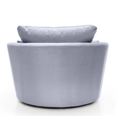 Chic Velvet Swivel Chair - Silver