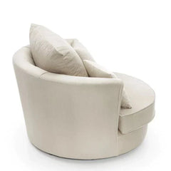 Chic Velvet Swivel Chair - Cream