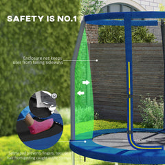 SPORTNOW 6ft Trampoline with Safety Enclosure Net, Steel Frame Outdoor Trampoline, with Edge, Safety Cover