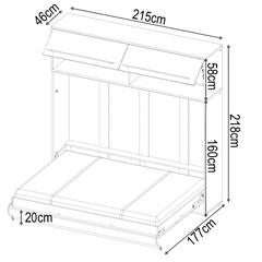 CP-09 Over Bed Unit for Horizontal Wall Bed Concept Pro 140cm