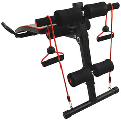 جهاز تمارين اللياقة البدنية HOMCOM Sit Up Bench Core AB Workout Fitness Excerseise Machine قابل للتعديل لدعم الفخذين في صالة الألعاب الرياضية المنزلية باللون الأسود